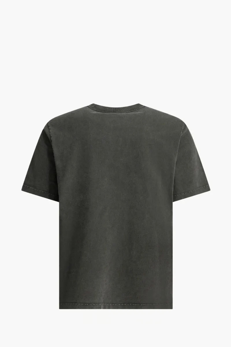 MAISON KITSUNE Men Fox Head Comfort T-Shirt in Black Faded Cotton Jersey 1