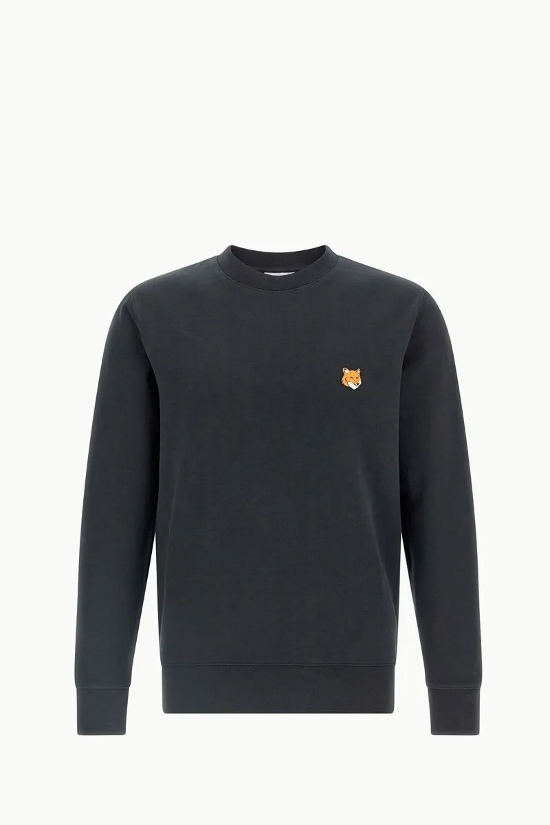 MAISON KITSUNE Men Fox Head Regular Sweatshirt in Black Cotton 0