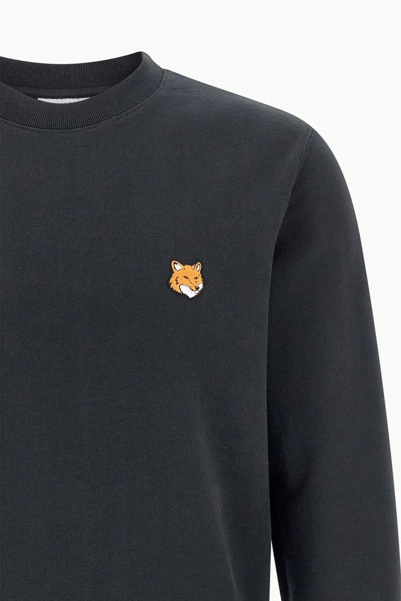 MAISON KITSUNE Men Fox Head Regular Sweatshirt in Black Cotton 2