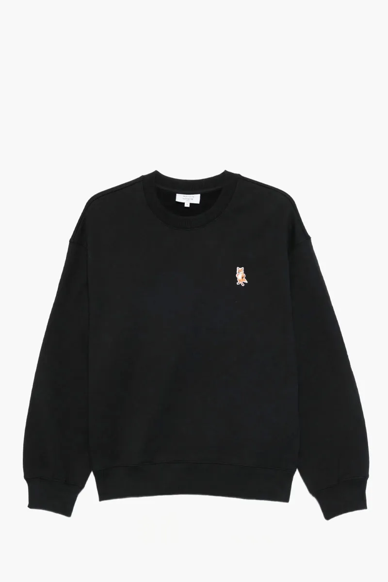 MAISON KITSUNE Men Fox Head Comfort Sweatshirt in Black Cotton 0