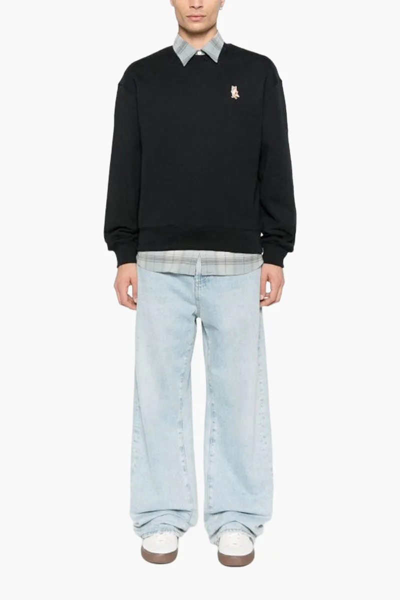 MAISON KITSUNE Men Fox Head Comfort Sweatshirt in Black Cotton 1