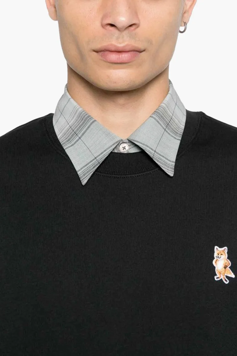 MAISON KITSUNE Men Fox Head Comfort Sweatshirt in Black Cotton 3