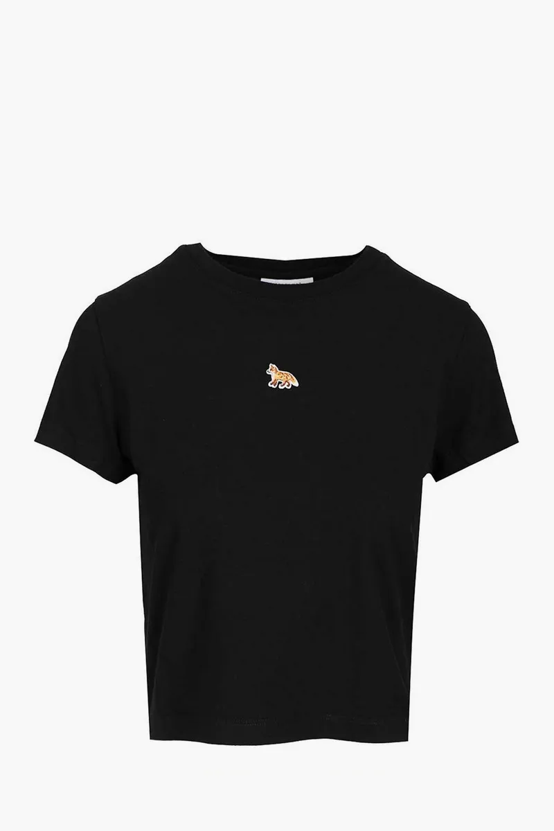 MAISON KITSUNE Women Baby Fox Baby Tee-Shirt in Black Cotton 0