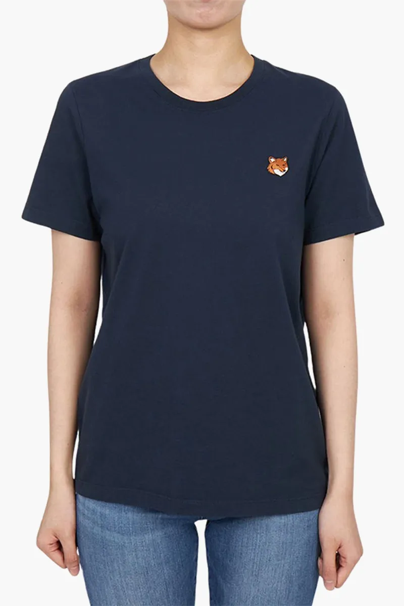 MAISON KITSUNE Women Fox Head Regular T-Shirt in Classic Navy Cotton Jersey 2