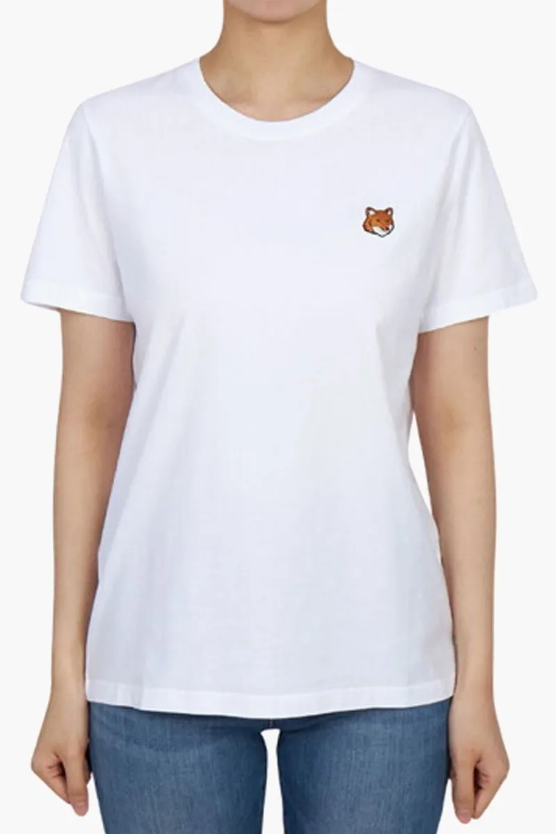 MAISON KITSUNE Women Fox Head Regular T-Shirt in White Cotton Jersey 1