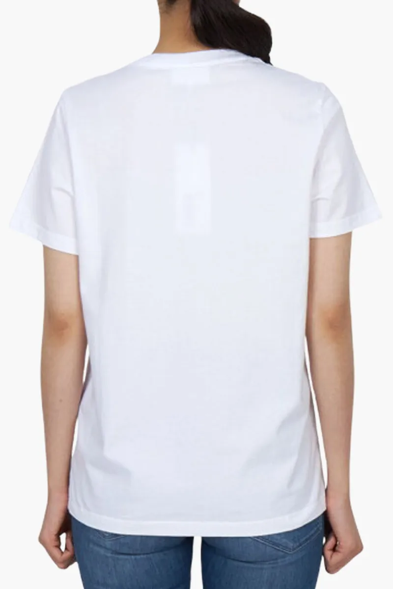 MAISON KITSUNE Women Fox Head Regular T-Shirt in White Cotton Jersey 2