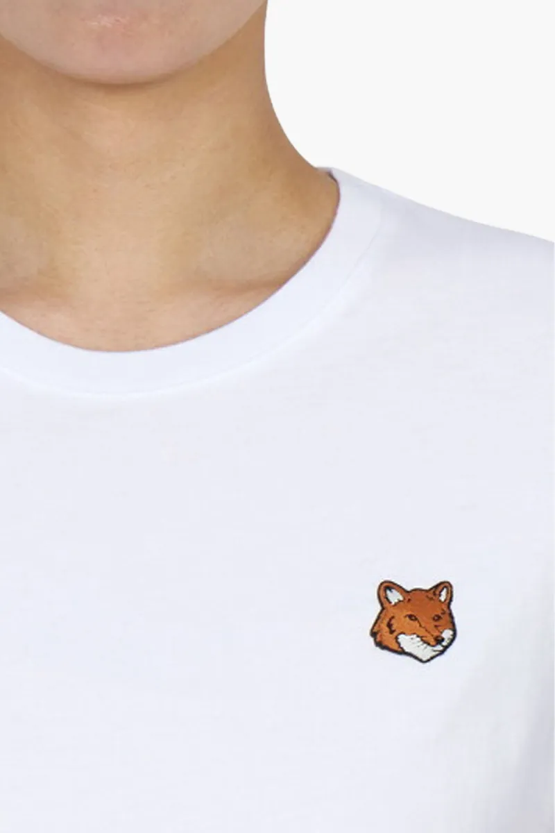 MAISON KITSUNE Women Fox Head Regular T-Shirt in White Cotton Jersey 3