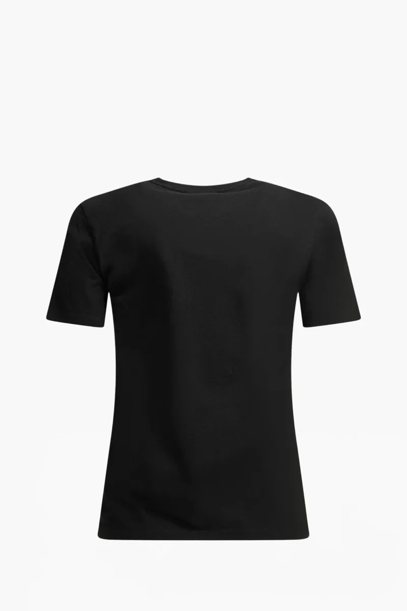 MAISON KITSUNE Women Fox Head Regular T-Shirt in Black Cotton Jersey 1