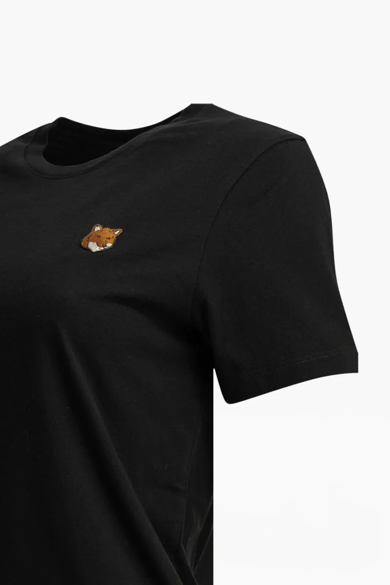 MAISON KITSUNE Women Fox Head Regular T-Shirt in Black Cotton Jersey 2