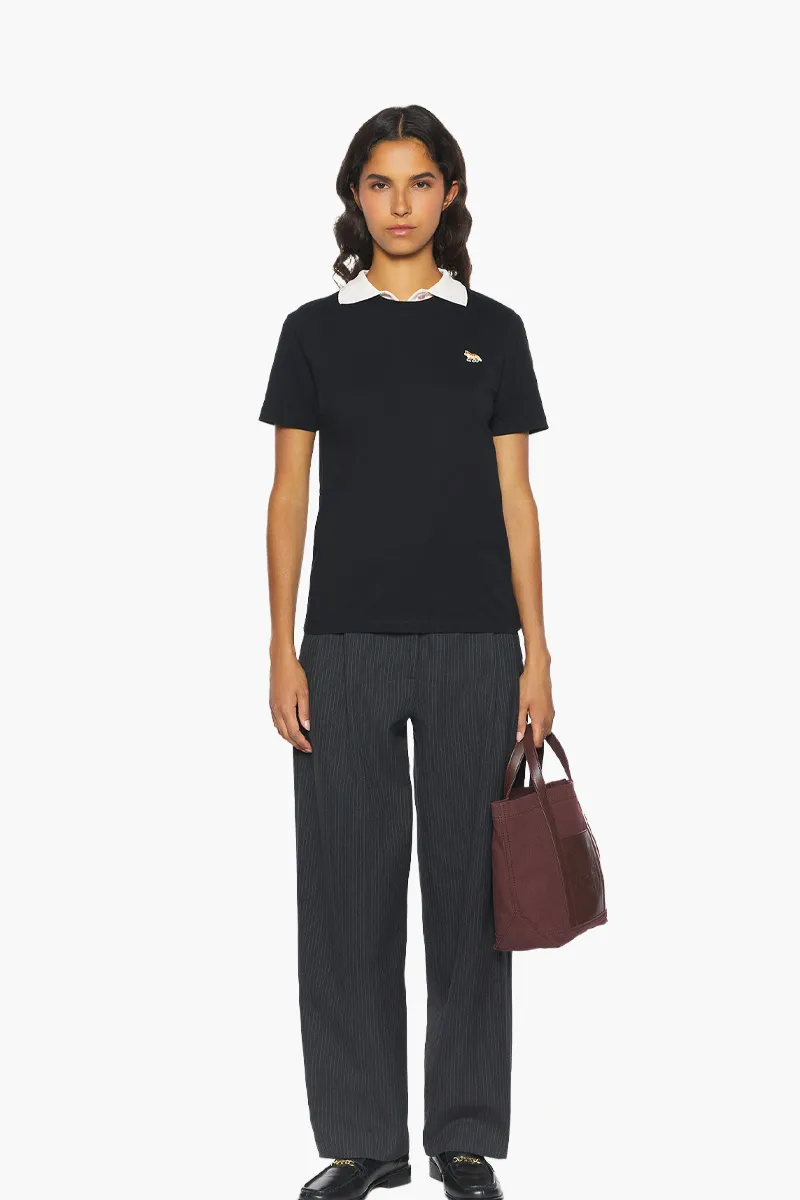 MAISON KITSUNE Women Baby Fox Regular T-Shirt in Black Cotton Jersey 2
