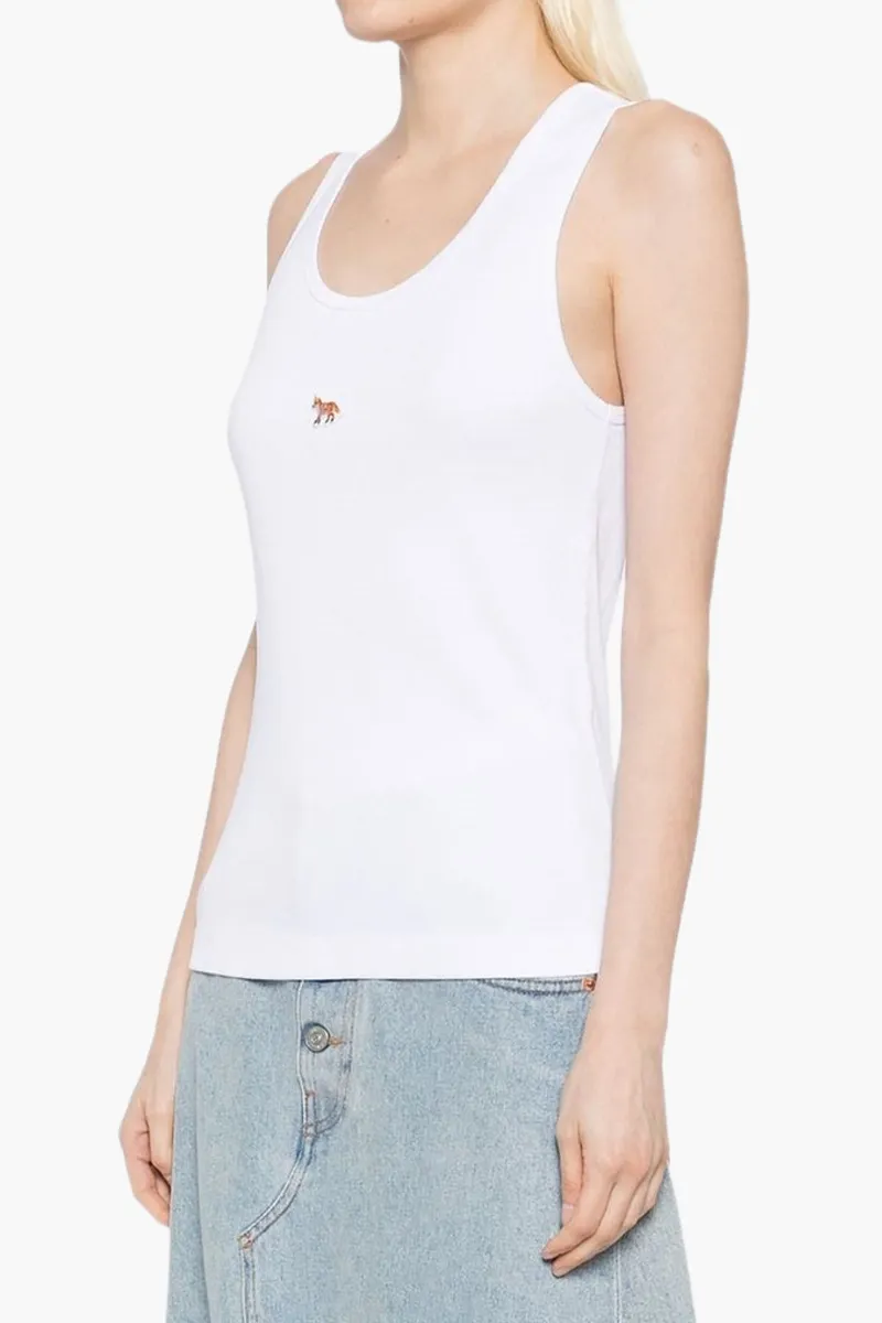 MAISON KITSUNE Women Baby Fox Tank Top in White Cotton 2
