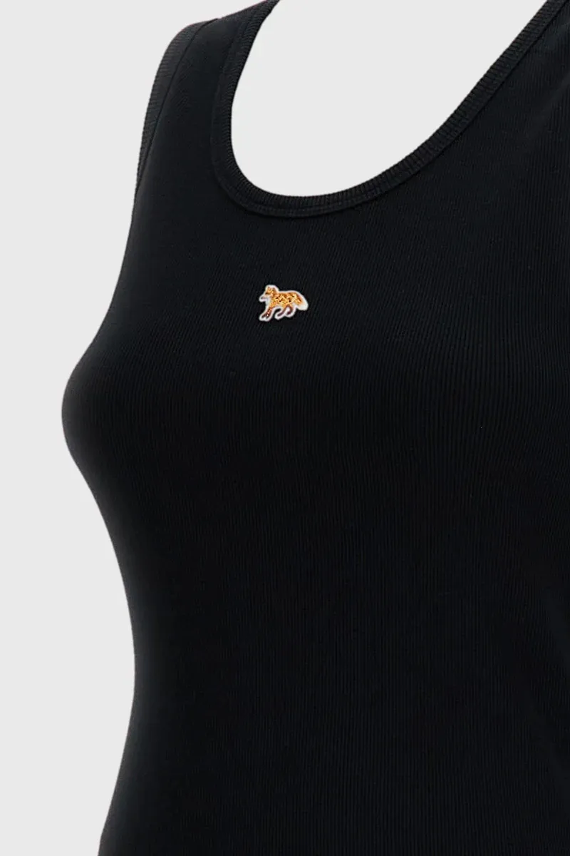 MAISON KITSUNE Women Baby Fox Tank Top in Black Cotton 2