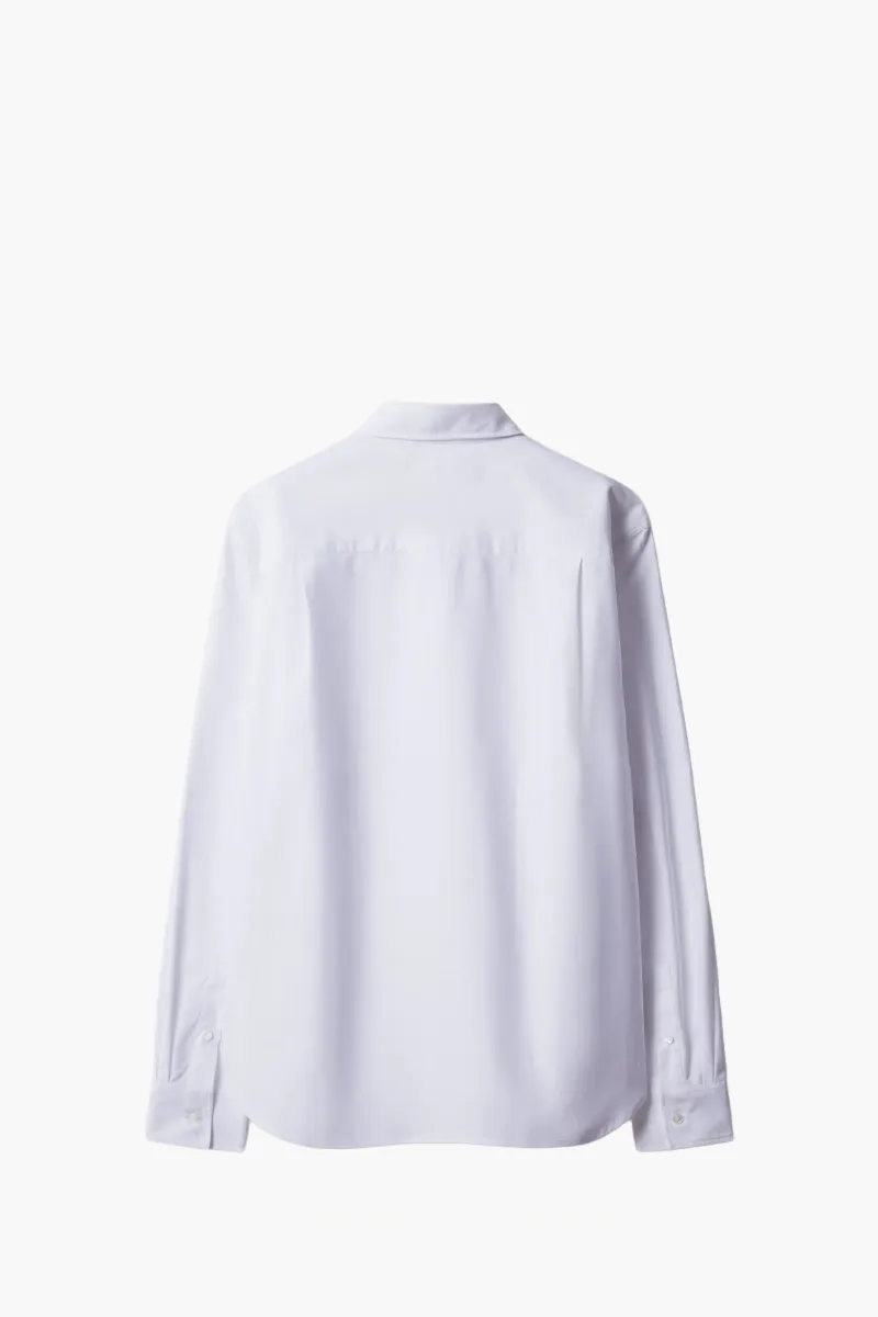 MAISON KITSUNE Men Profile Fox Casual Shirt in White Cotton 1