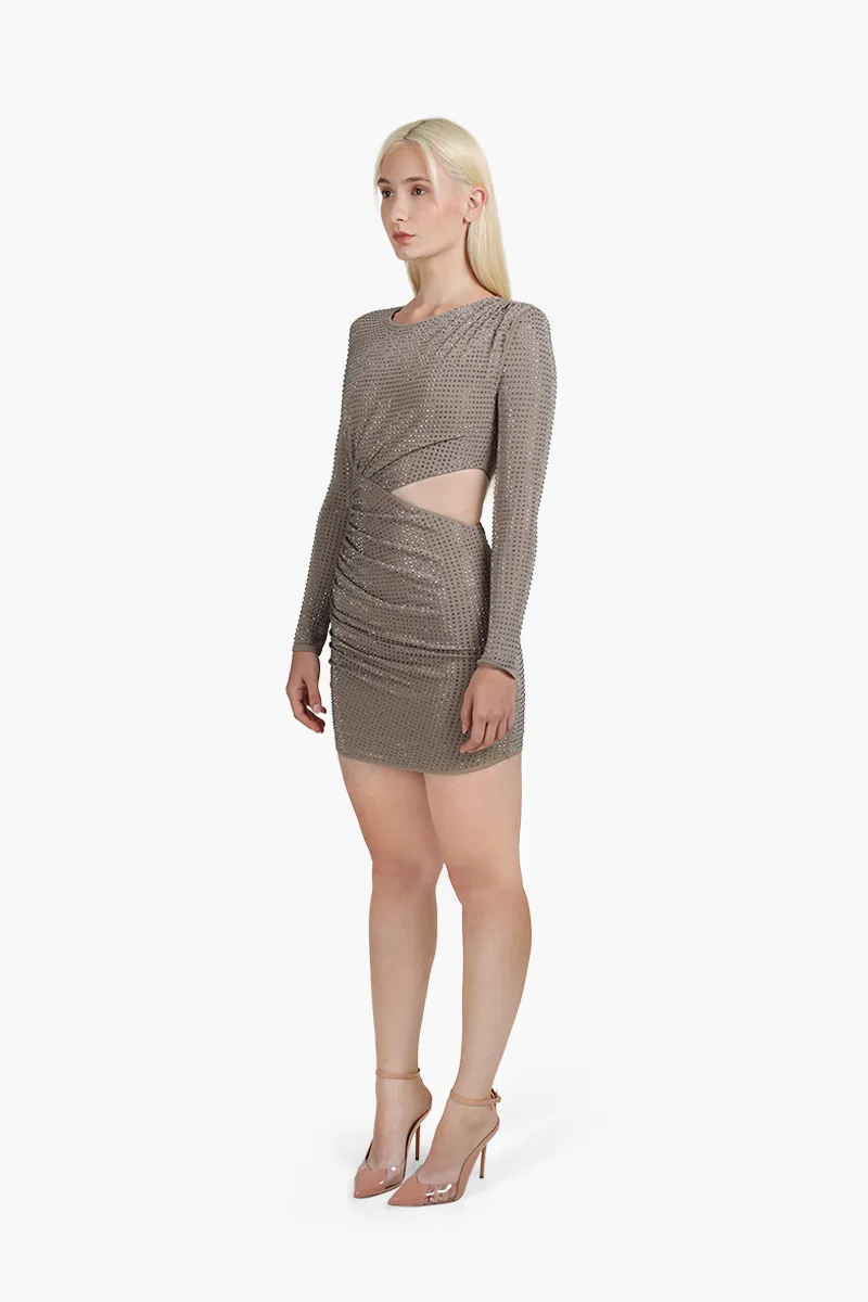 SELF-PORTRAIT Women Hot Fix Mini Dress in Grey 2