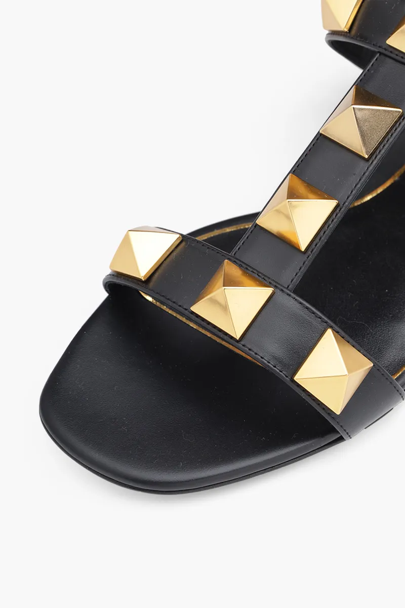 VALENTINO Roman Stud Ankle Strap Sandals in Black 4