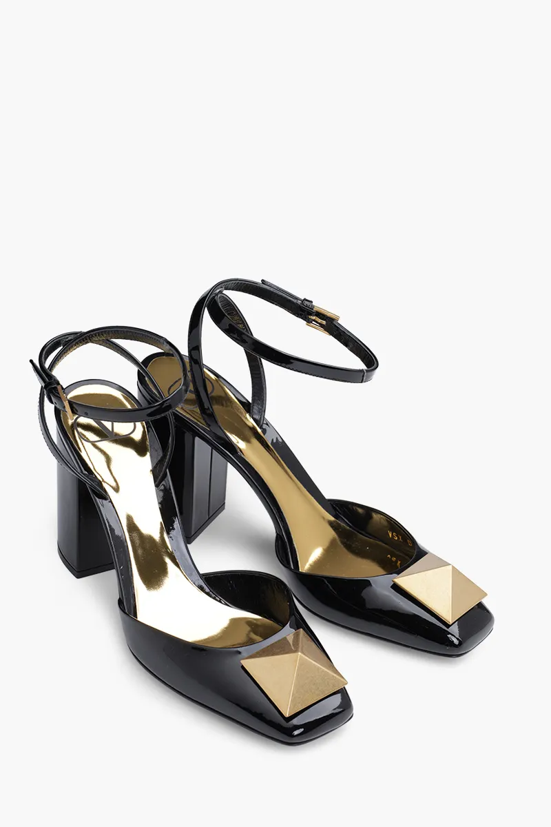 VALENTINO One Stud Pumps 90mm in Black Patent 1