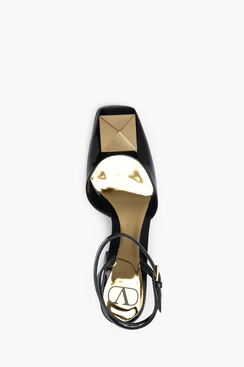 VALENTINO One Stud Pumps 90mm in Black Patent 4