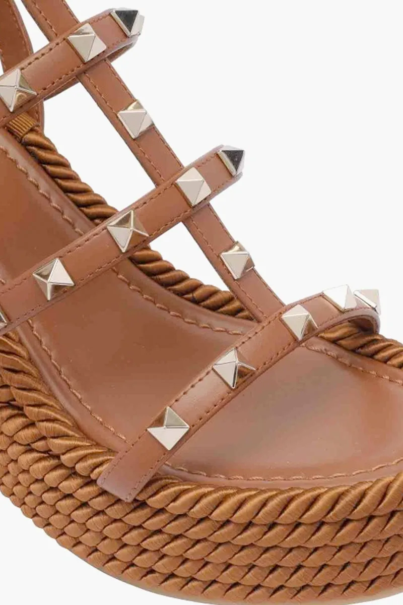 VALENTINO Rockstud Wedges 95mm in Tobacco 2