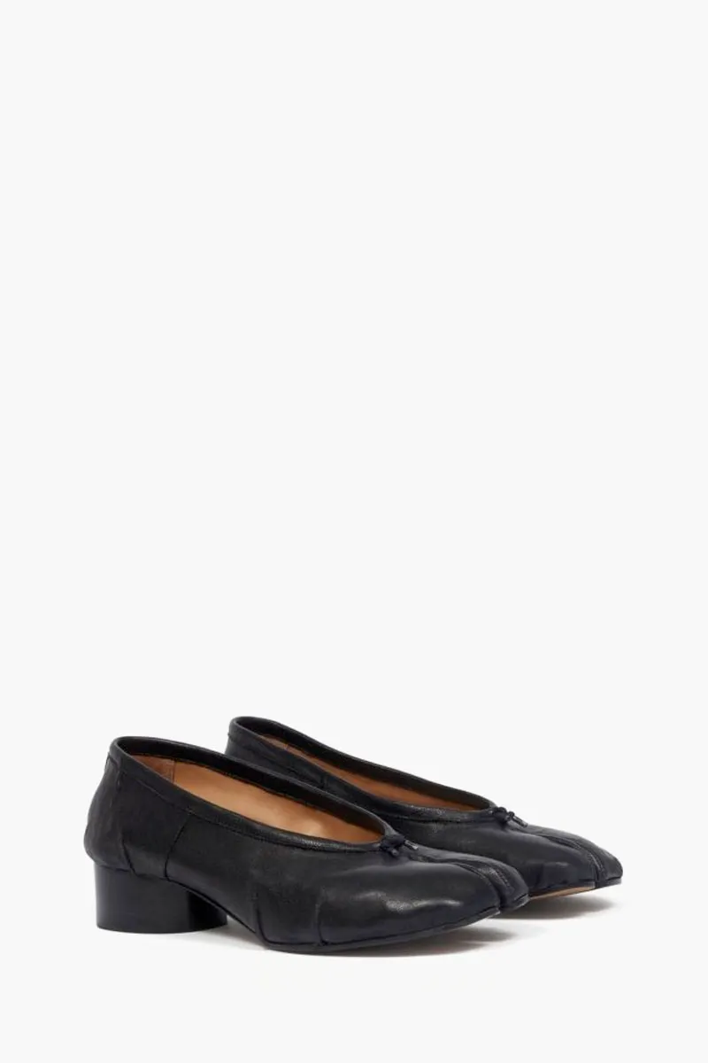 MAISON MARGIELA Women Tabi Slingback Pumps 30mm in Black Calf Leather 1