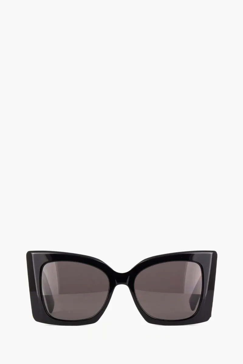 SAINT LAURENT Women Blaze Oversized Cat Eye Sunglasses in Black Acetate 0