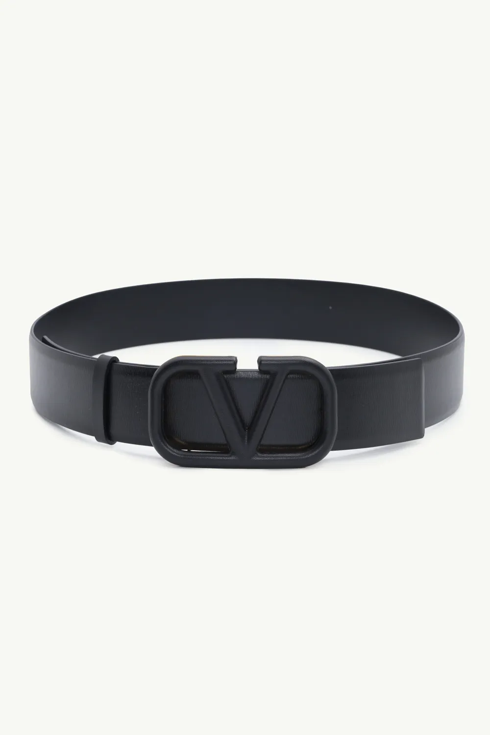 VALENTINO Women VLogo Signature Belt 4cm in All Black Calfskin GHW 0