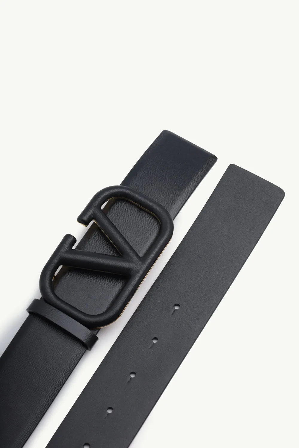 VALENTINO Women VLogo Signature Belt 4cm in All Black Calfskin GHW 2