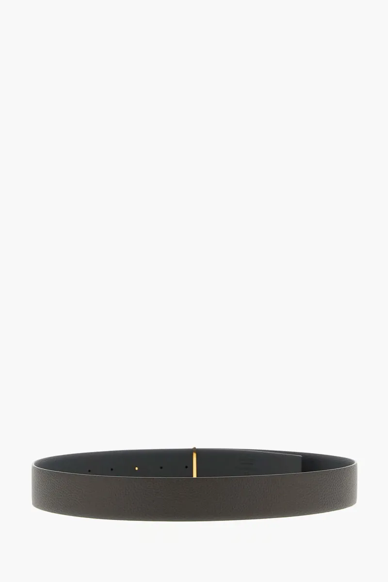 TOM FORD Men Reversible Slim Belt 3.8cm in Brown/Black Full Grain Leather GHW 1