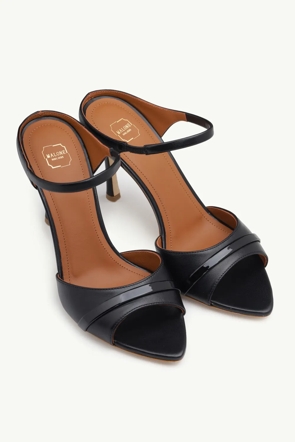 MALONE SOULIERS Una Heeled Sandals 90mm in Black/Black 1