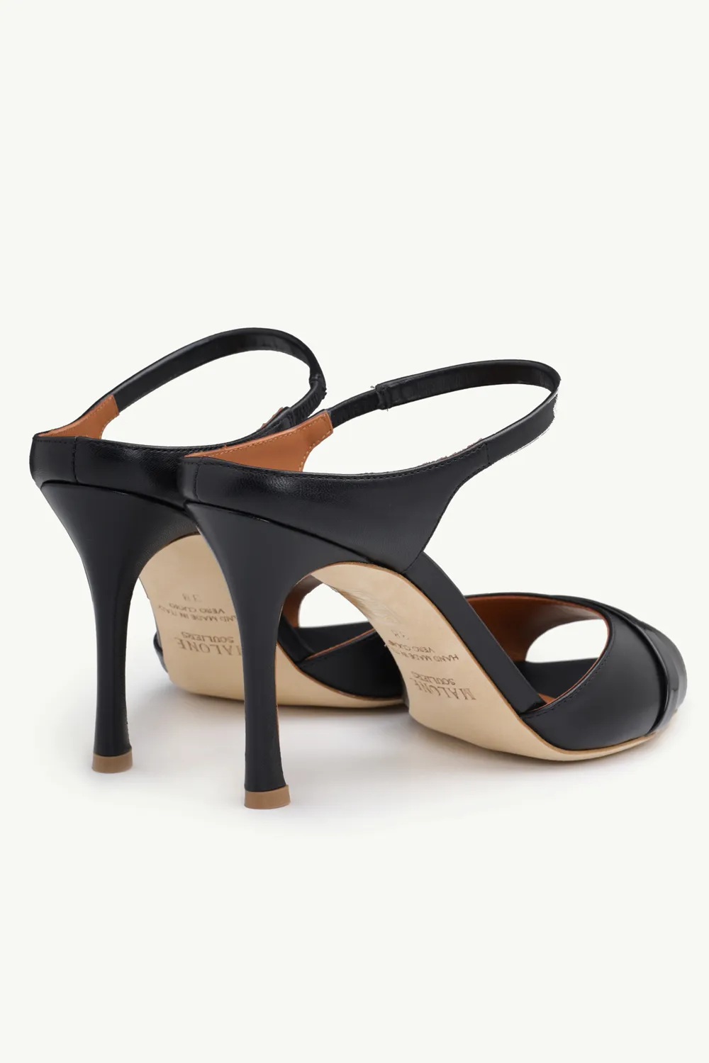 MALONE SOULIERS Una Heeled Sandals 90mm in Black/Black 2