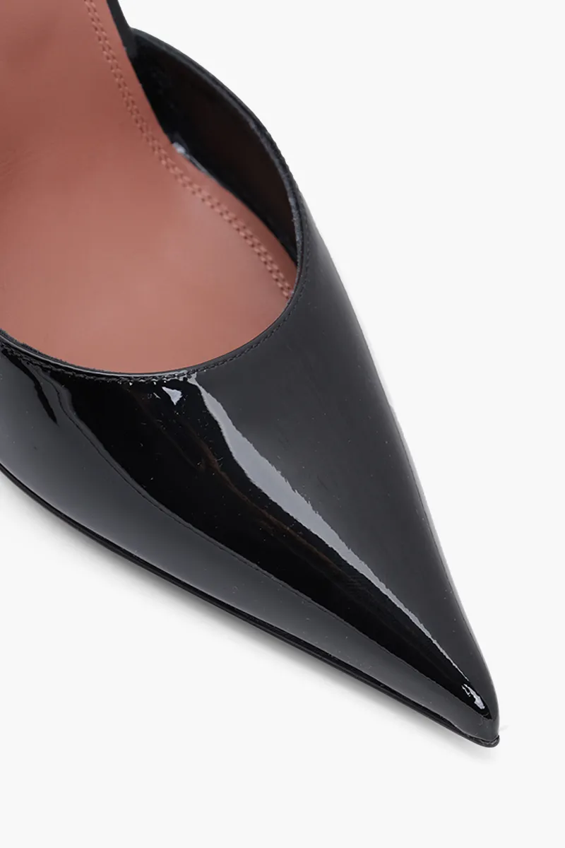 AMINA MUADDI Women Ursina Ankle Strap Pumps 105mm Black Patent with Crystals 4