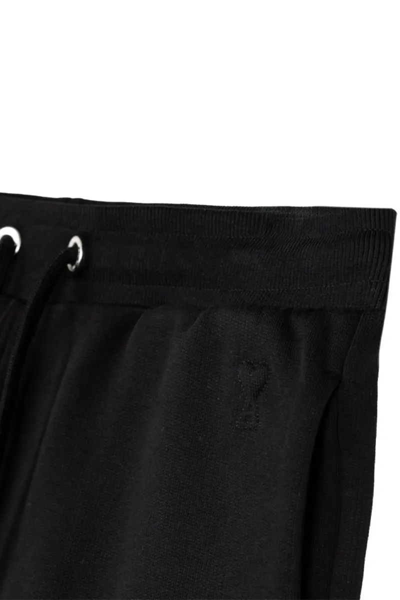 AMI Men Ami De Coeur Drawstring Track Pants in Black Cotton 2
