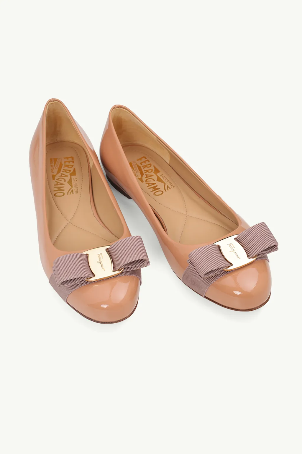SALVATORE FERRAGAMO Varina Ballerina in New Blush Leather 1