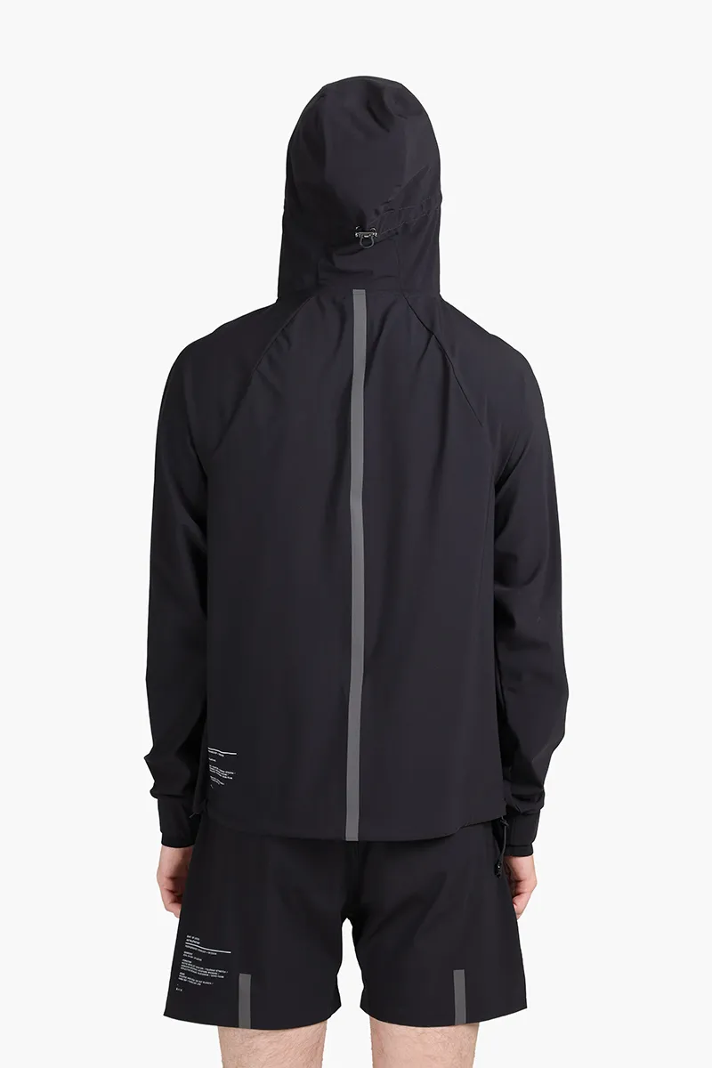 SIKI Water Repellent Windbreaker Pullover in Black with Hoodie 1