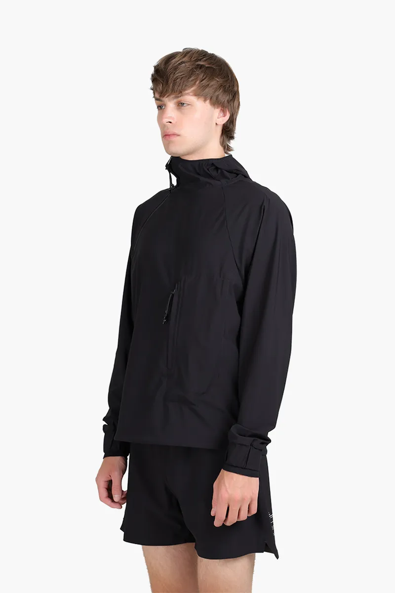 SIKI Water Repellent Windbreaker Pullover in Black with Hoodie 2