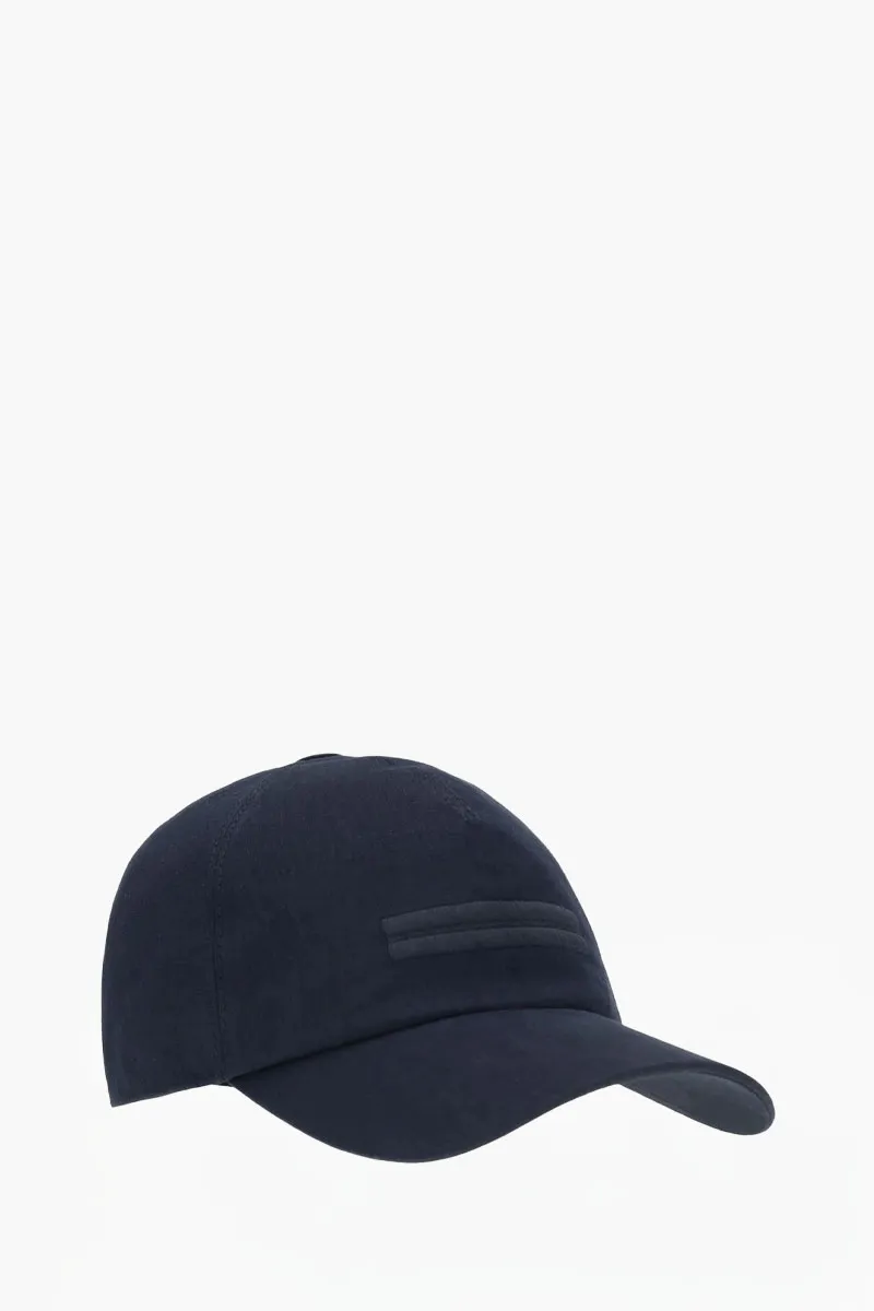 ZEGNA Oasi Lino Baseball Cap in Navy Linen 1