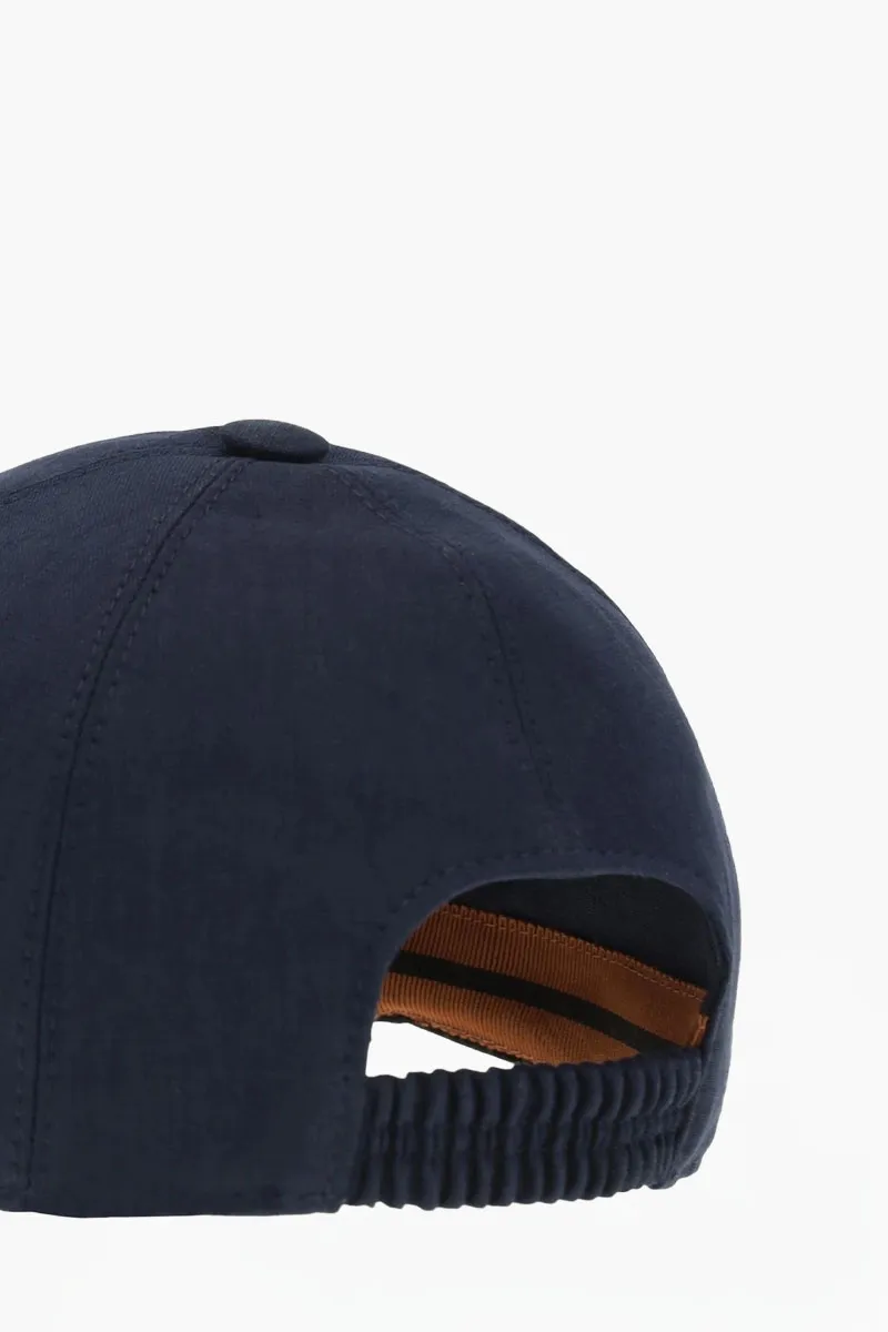 ZEGNA Oasi Lino Baseball Cap in Navy Linen 2