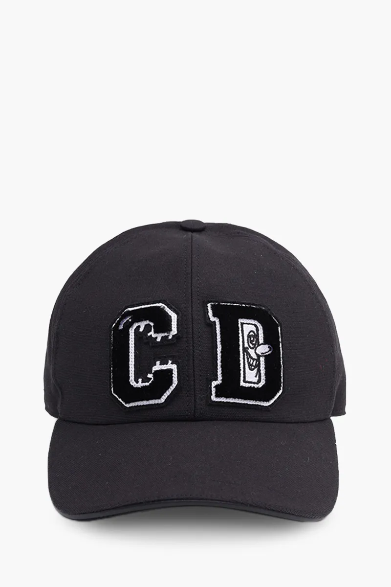 DIOR HOMME x KENNY Scharf Tonal Patch Baseball Cap in Black Canvas
