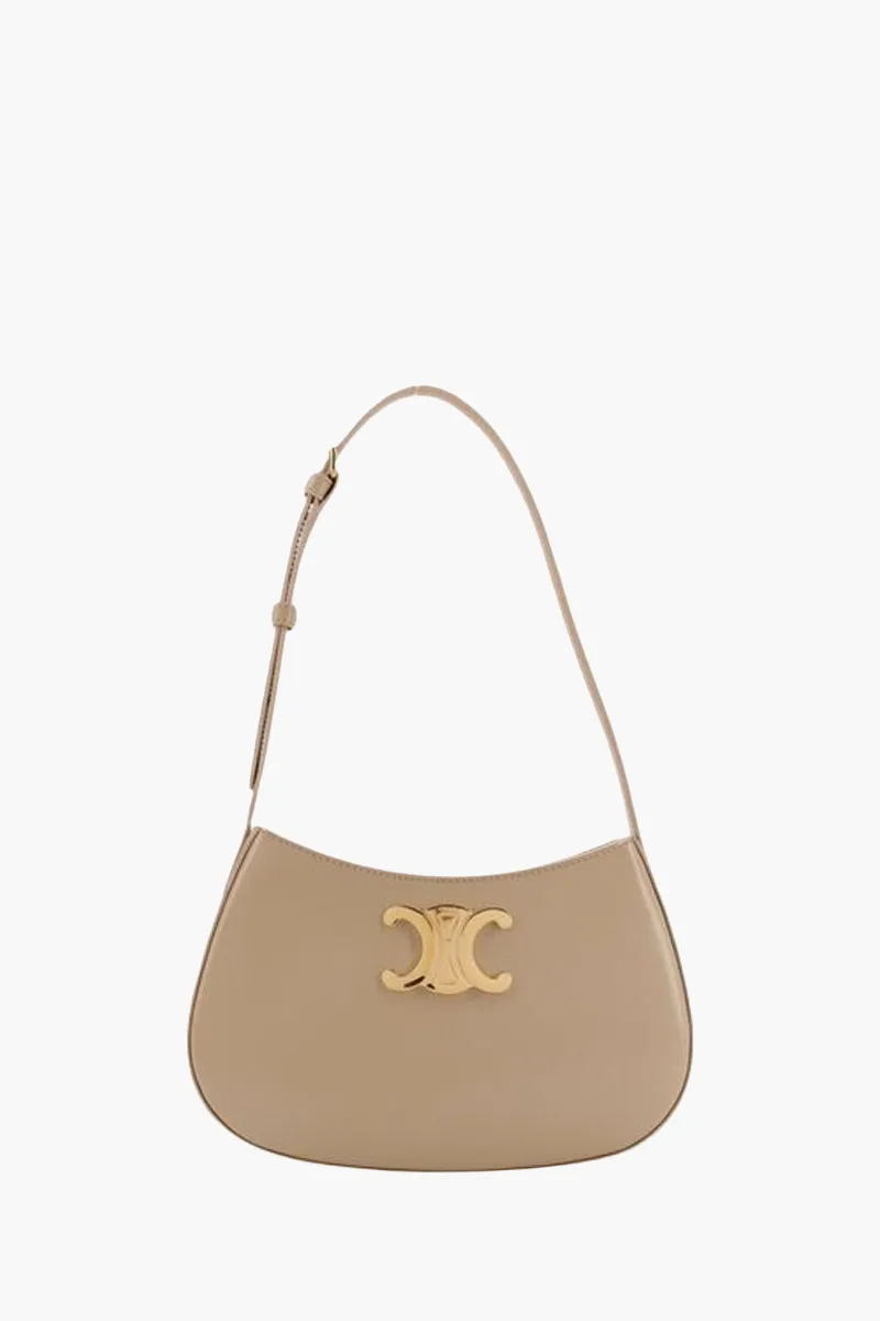 CELINE Medium Tilly Shoulder Bag in Deep Ivory Shiny Calfskin