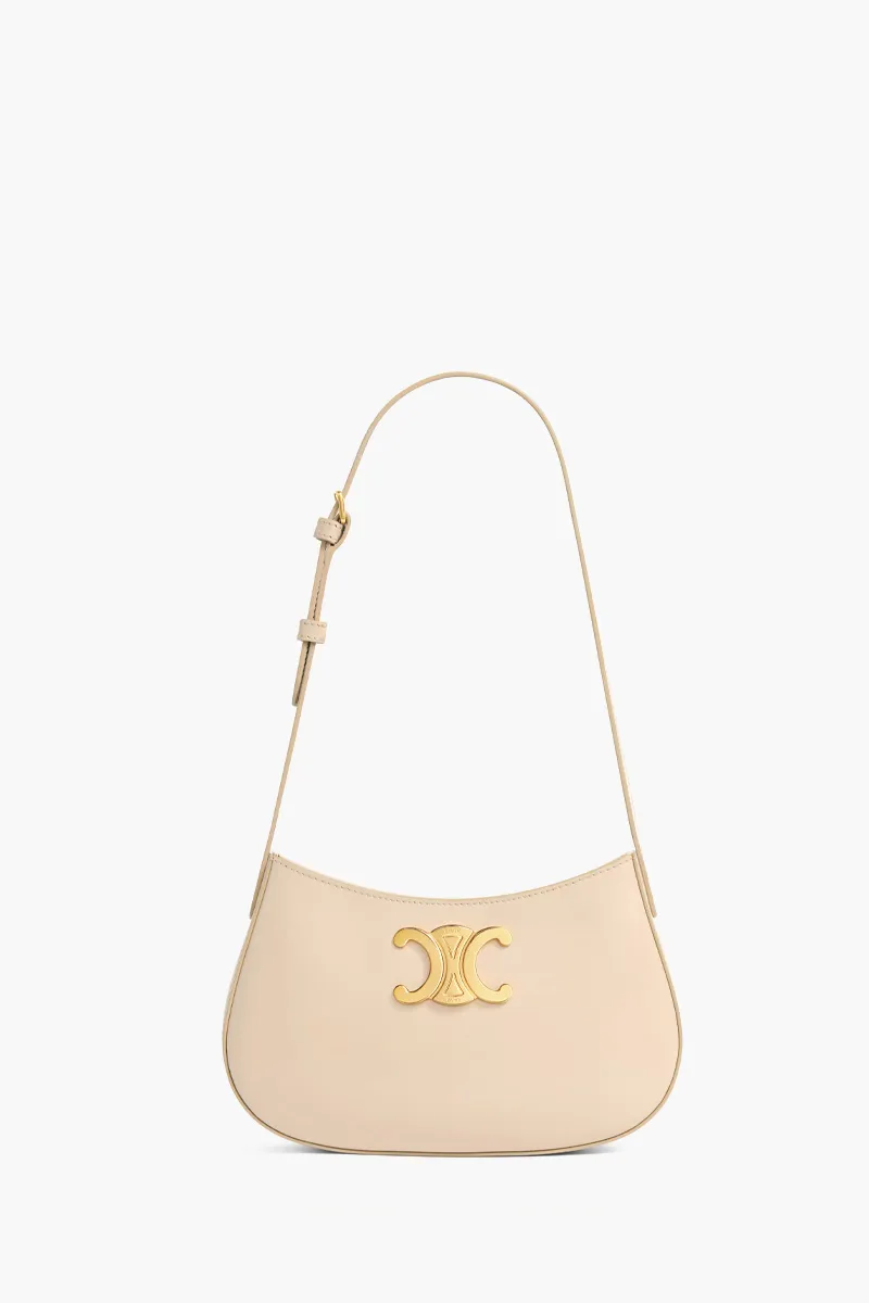 CELINE Medium Tilly Shoulder Bag in Nude Shiny Calfskin
