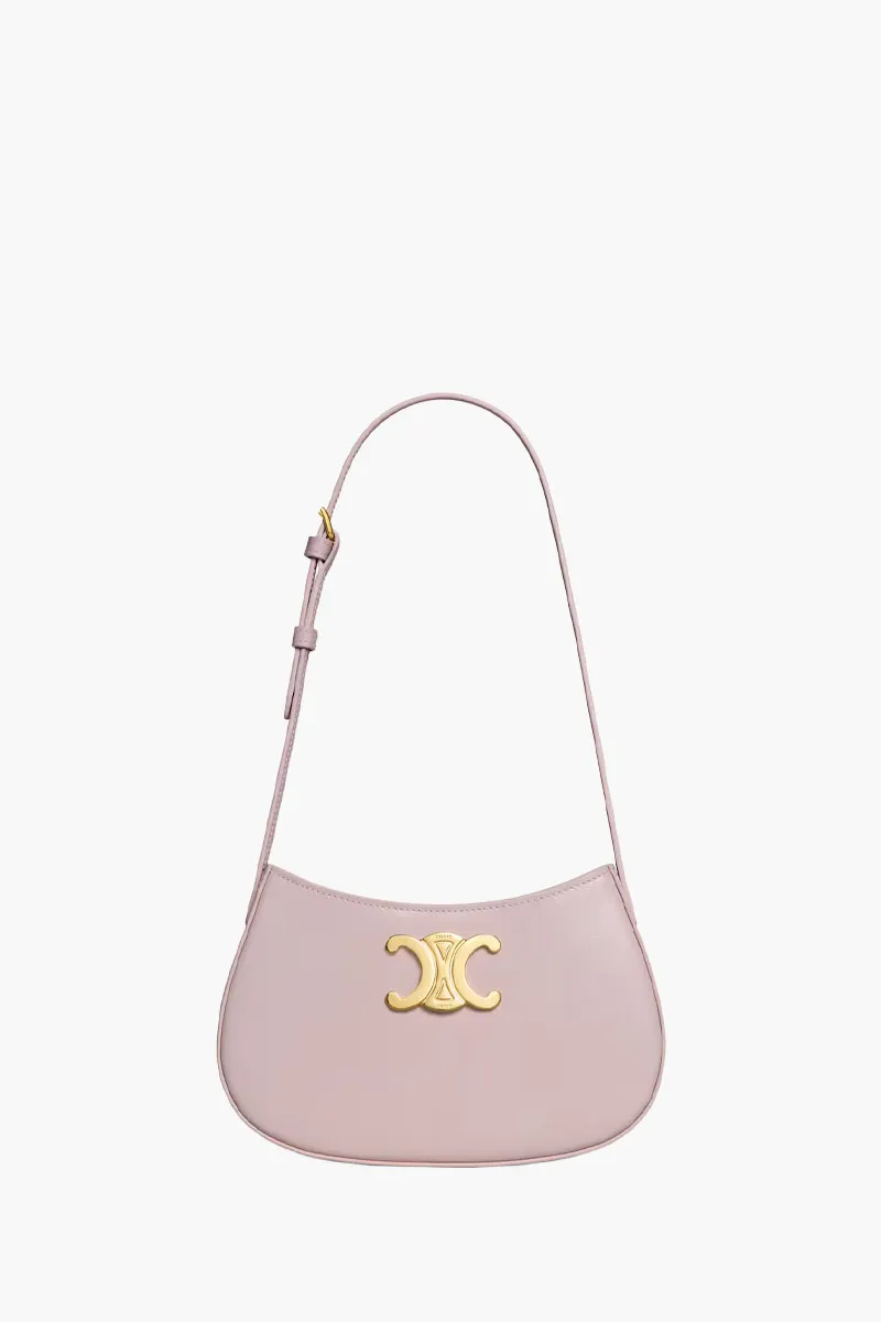 CELINE Medium Tilly Shoulder Bag in Bleached Pink Shiny Calfskin