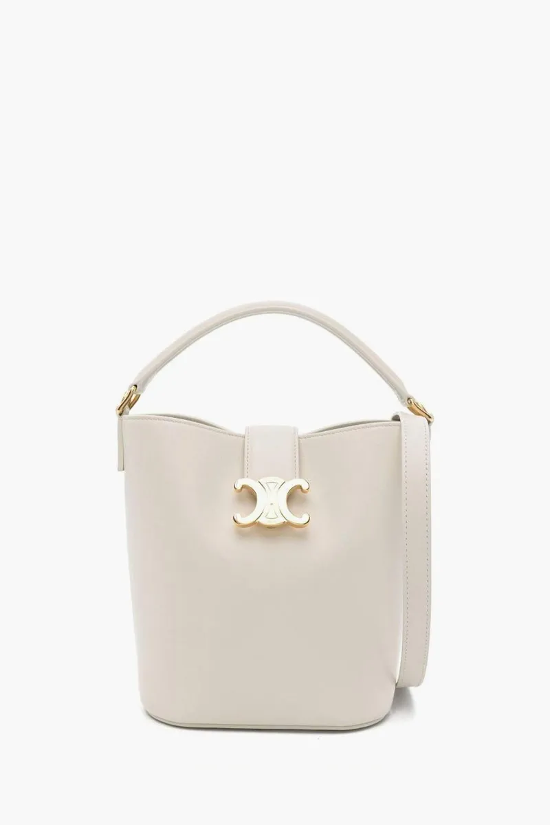 CELINE Small Louise Bucket Bag in Rice Smooth Calfskin