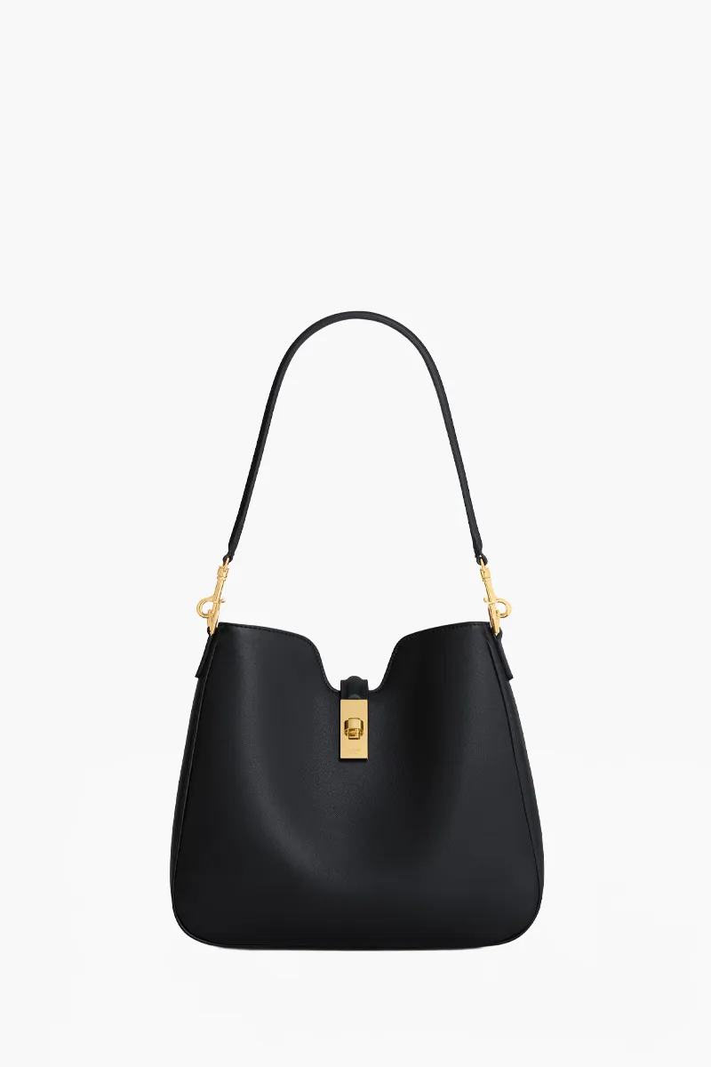 CELINE Small Camille 16 Soft Bag in Black Smooth Calfskin