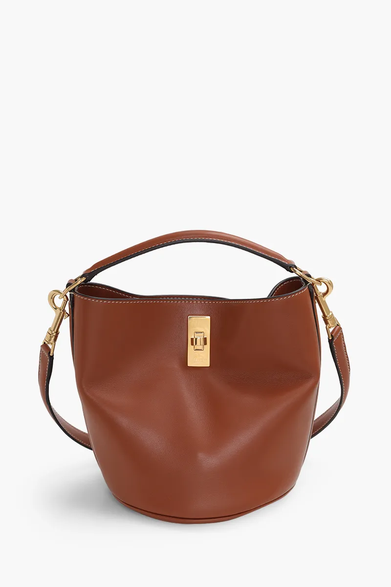 CELINE Teen Bucket 16 in Tan Smooth Calfskin with Shoulder Strap