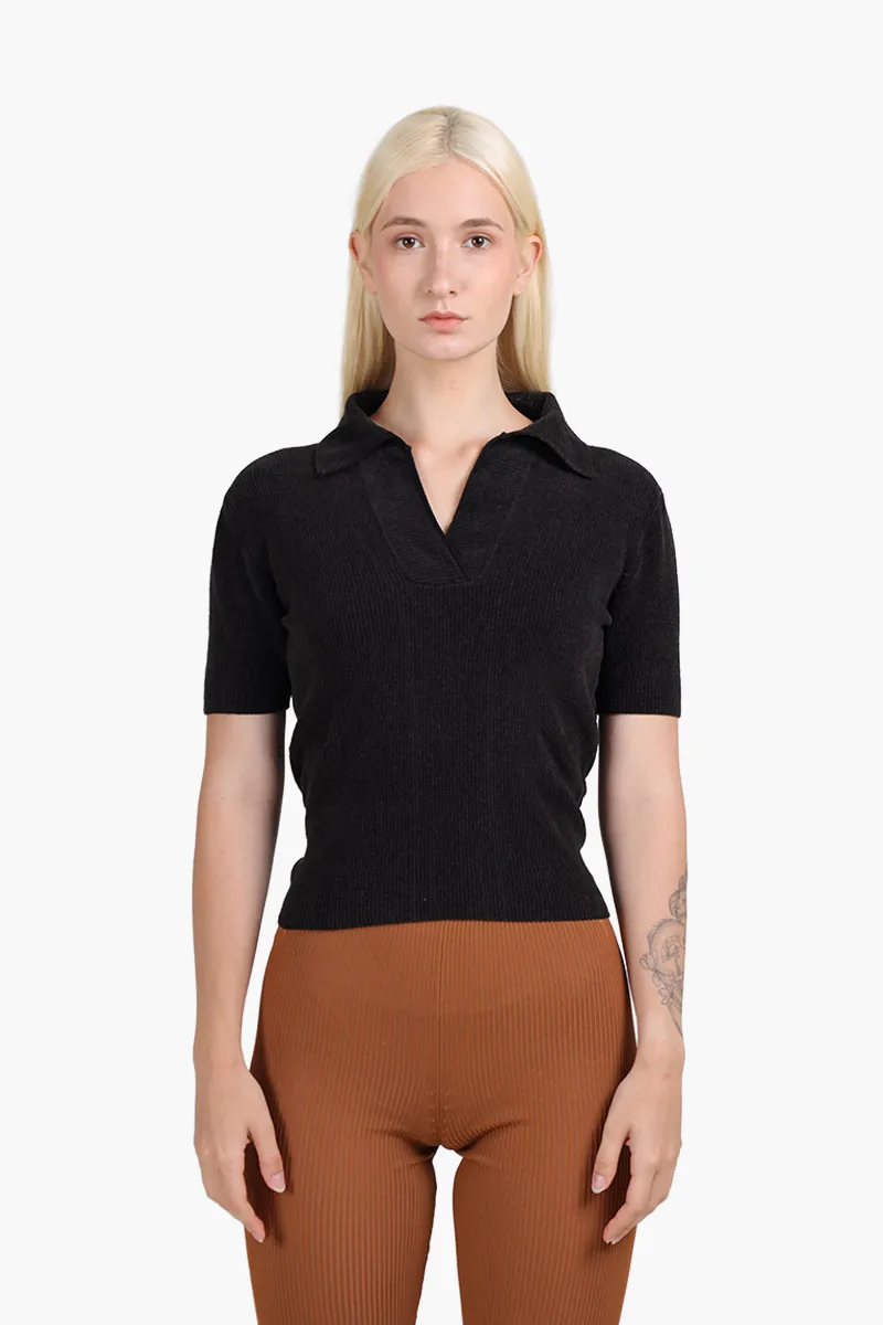 JACQUEMUS Women Le Polo Bagnu in Dark Brown