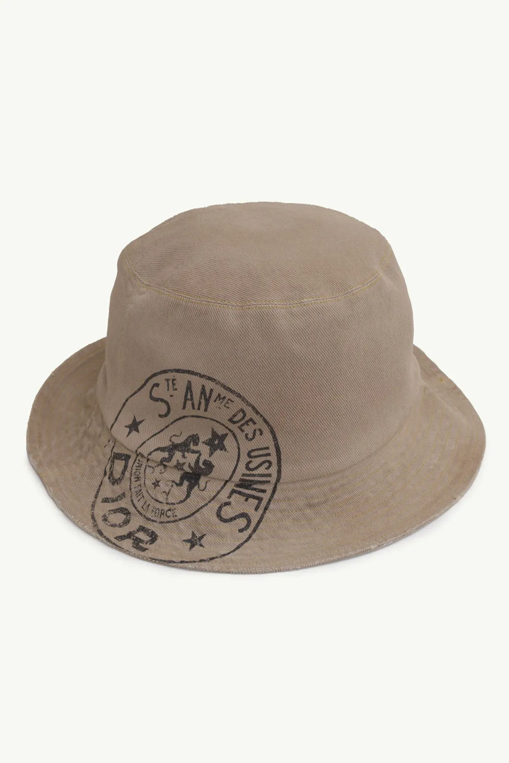 CHRISTIAN DIOR Dior Union Small Brim Bucket Hat in Beige Washed-Effect Cotton