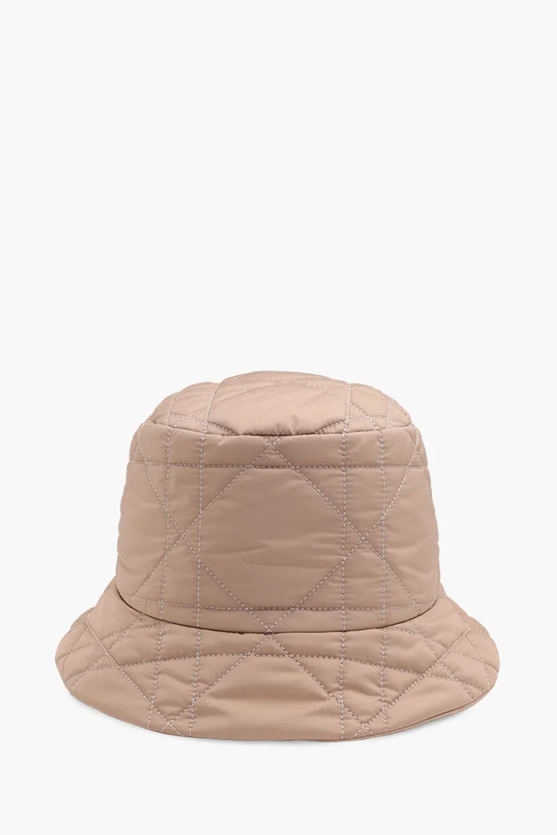 CHRISTIAN DIOR Teddy-D Macrocannage Small Brim Bucket Hat in Beige Nylon