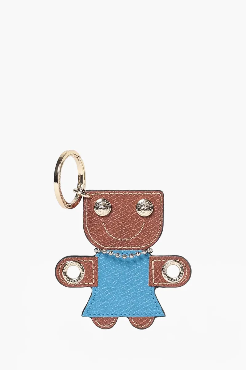 LONGCHAMP Epure Key Ring in Azure Leather