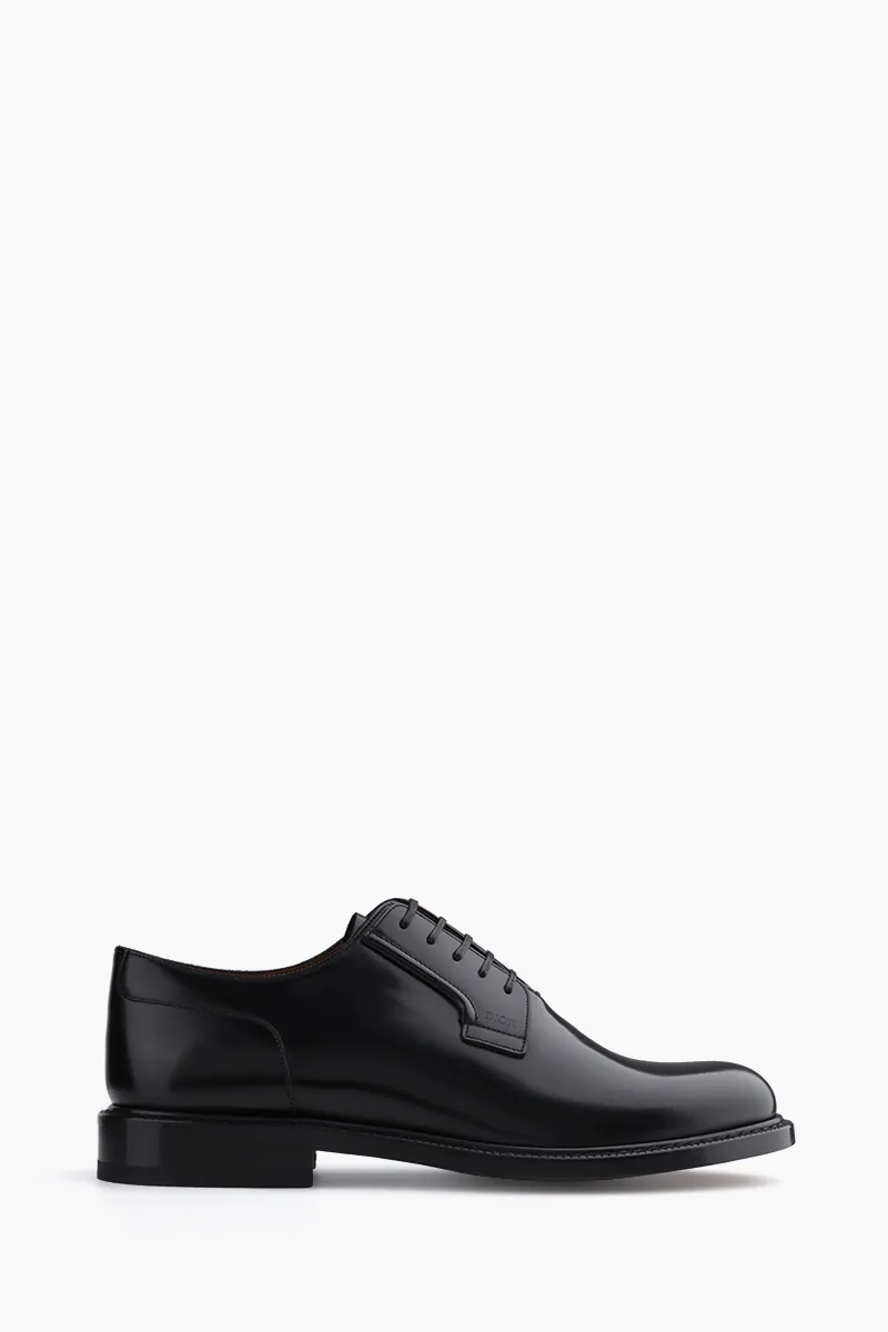 CHRISTIAN DIOR Evidence Derby Shoes in Black Brushed Calfskin