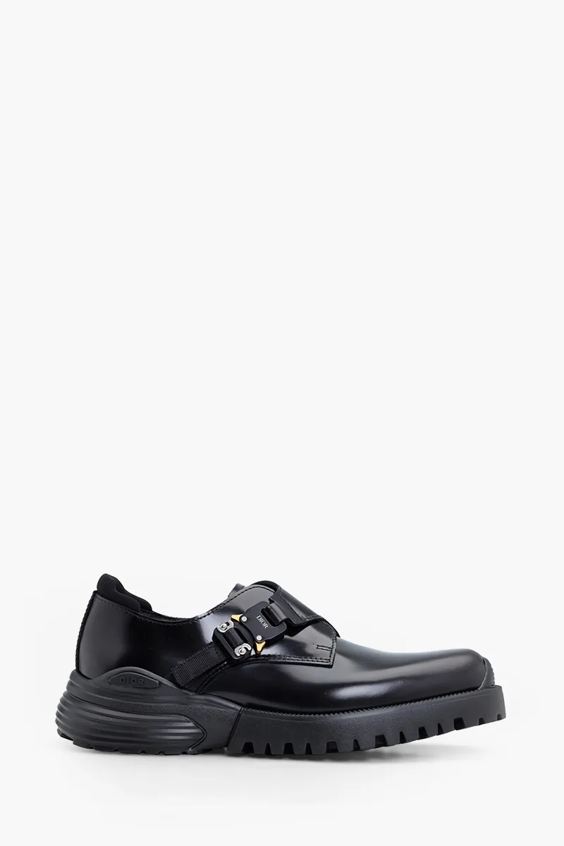 DIOR HOMME Dior Combat Monk Derby Shoes in Black Polished Calfskin