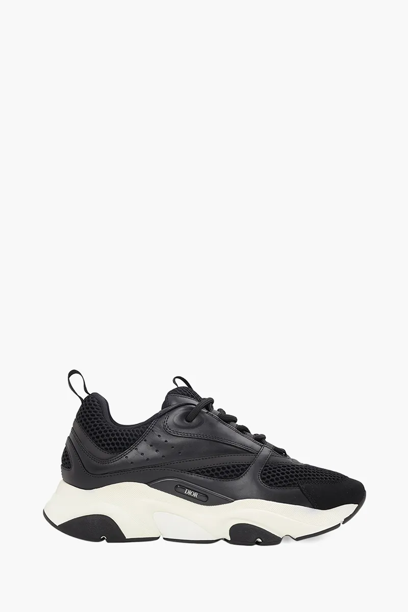 DIOR HOMME B22 Sneakers in Black Technical Mesh x Calfskin